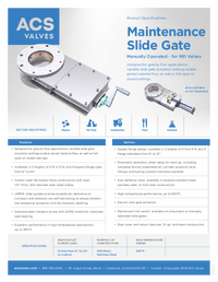 Spec Sheet Slidegates Md Manual